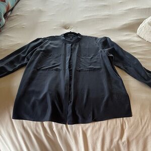 Eileen Fisher Navy Blouse 100% Silk
